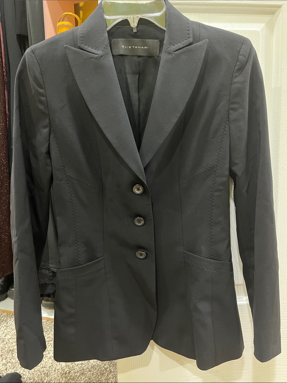 Elie Tahari Black Tailored Single-Breasted Blazer